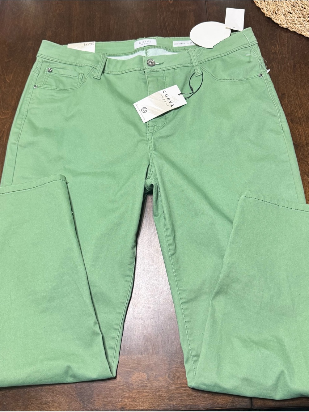 Curve Appeal Minimalist Jegging Green 14/32 NWT